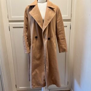 Shein Curve Classic Tan Pea Coat